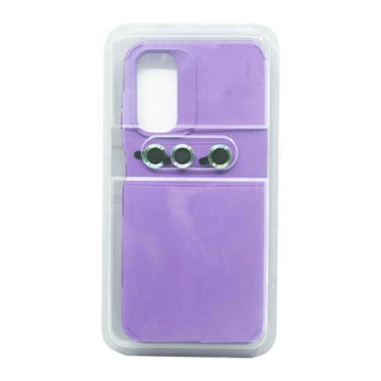 Capa de Silicone com Conjunto de Vidro de Câmera Separado para Samsung Galaxy 14 Roxo